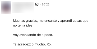 Resultado de alumno aplicando Comment Play